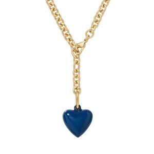 Roxanne Assoulin The Mini Puffy Heart Charm Necklace Navy